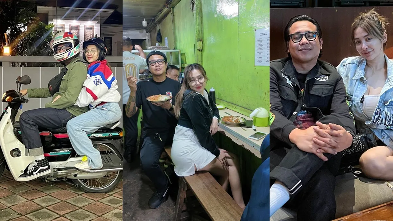 Sederhana dan Manis, 8 Potret Kebersamaan Gofar Hilman dan Cupita Gobas, Makan Di Warung - Boncengan Motor