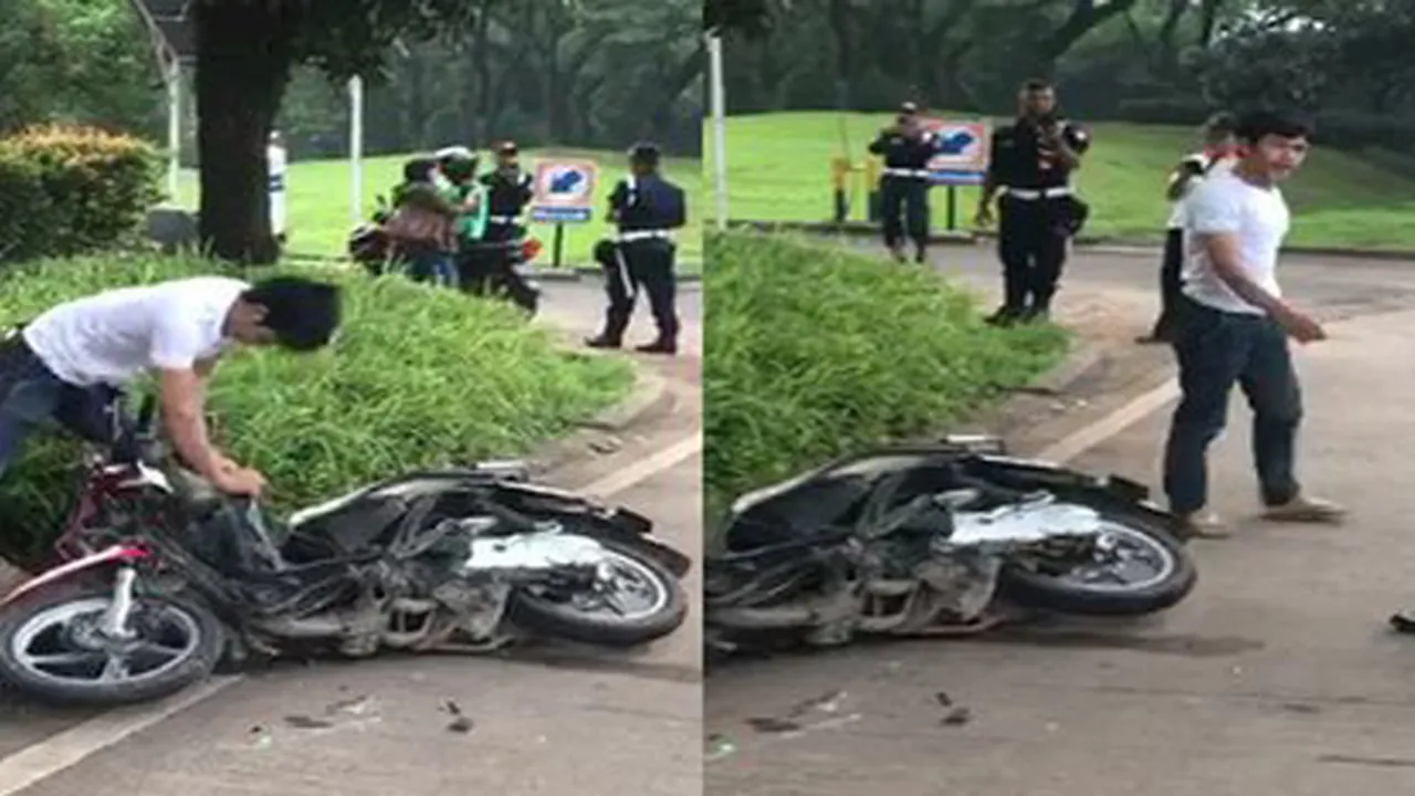 Setelah Rusak Motor Pacar, Cowok Ini Lanjut Bakar STNK