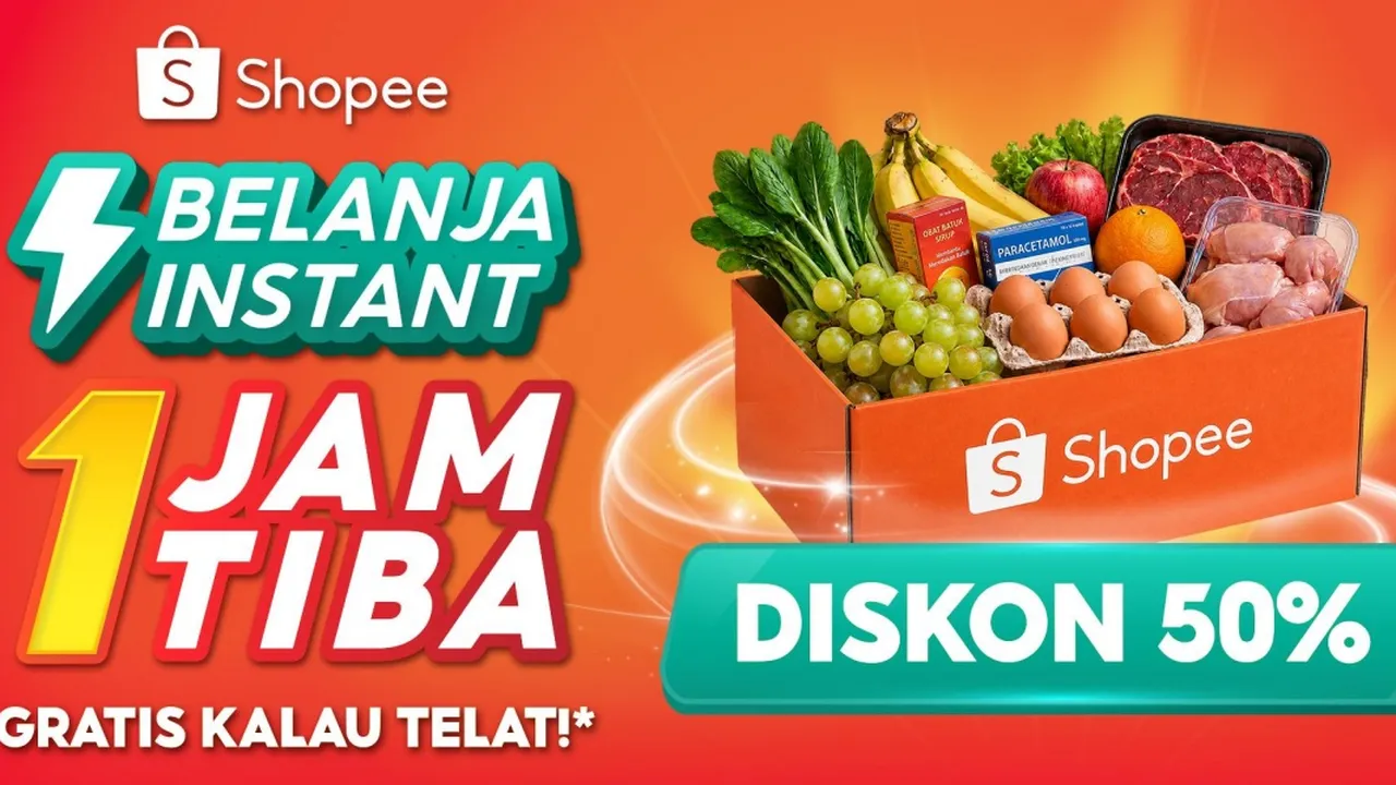Shopee Hadirkan Belanja Instant 1 Jam Tiba, Diskon 50% untuk Kebutuhan Harian