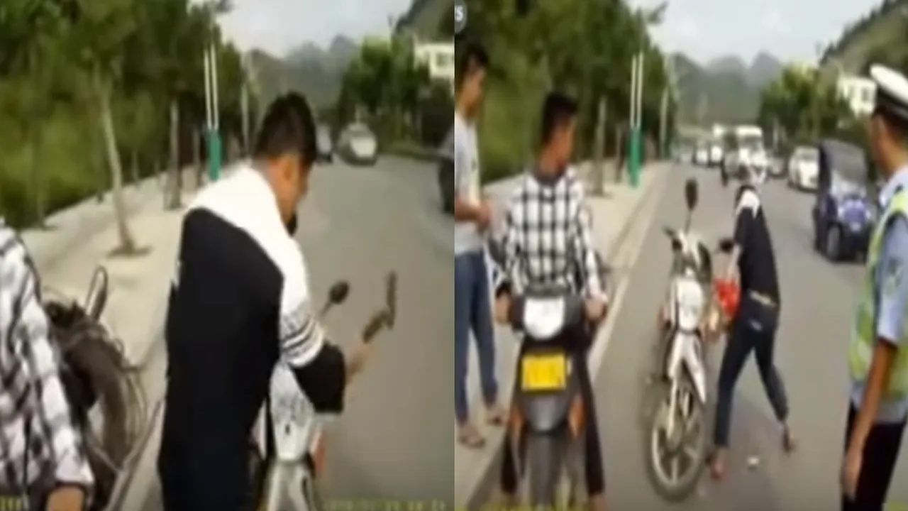 Tak Terima Ditilang, Pria Ini Rusak Motor Pakai Kapak
