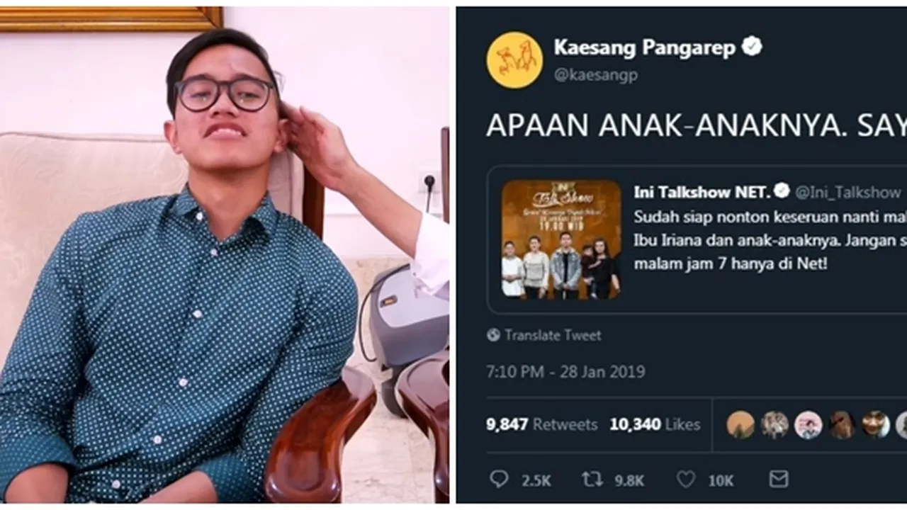 Tak Tampil Bersama Presiden Jokowi Dalam Ini Talkshow, Kaesang Diolok-Olok Netizen