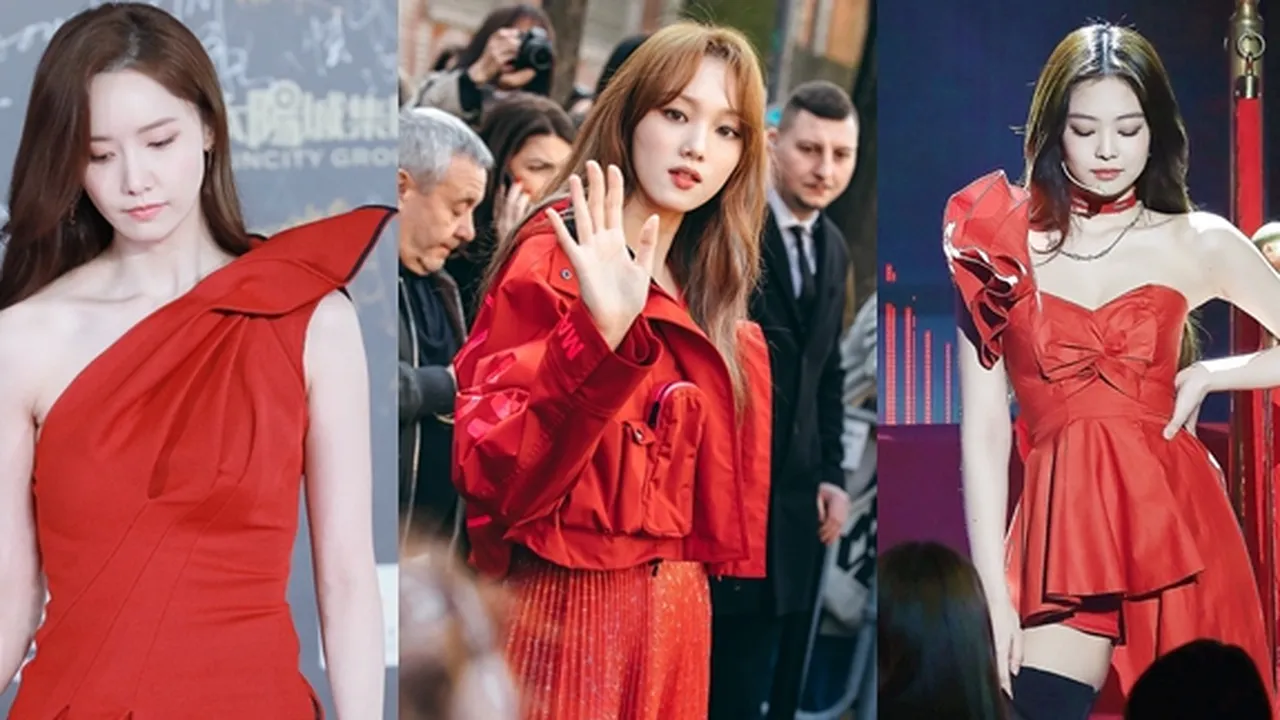 7 Seleb Korea Ini Jadi Sorotan Saat Kenakan Baju Warna Merah, Tampil Berani dan Elegan