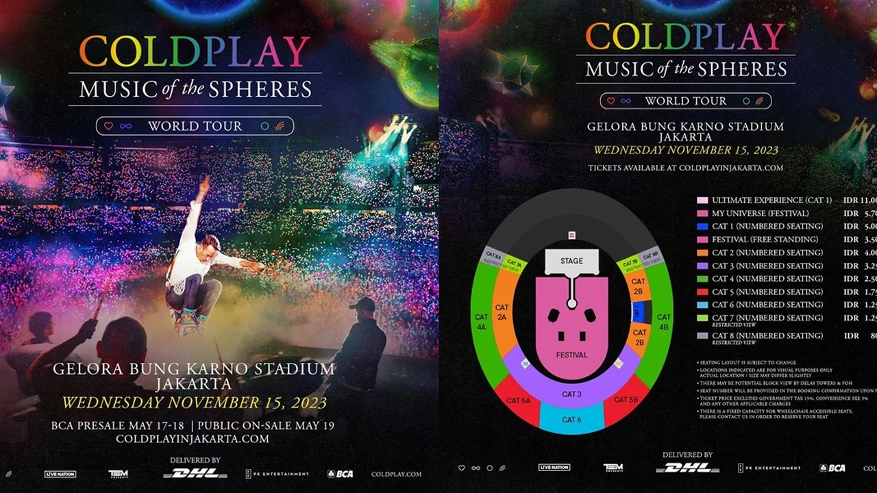 Tips dan Trik Dapatkan Tiket Konser Coldplay di Jakarta , Catat yang Harus Dipersiapkan