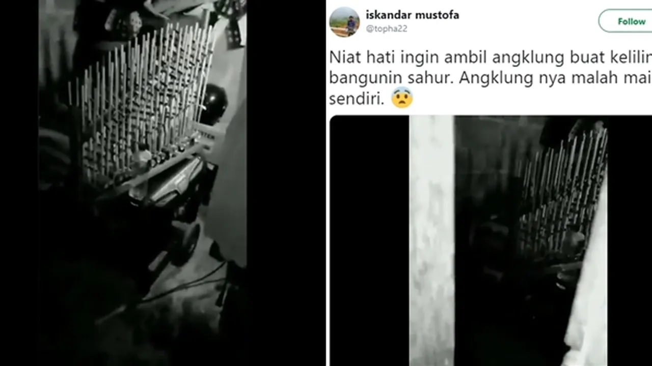 Video Bikin Merinding, Angklung untuk Keliling Sahur Justru Bunyi Sendiri