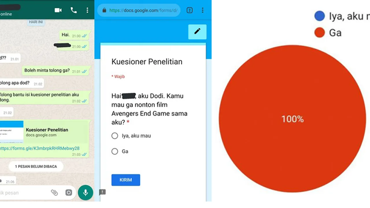 Viral! Ajak Cewek Nonton Film Pakai Kuisioner, Hasilnya Bikin Si Cowok Ngenes