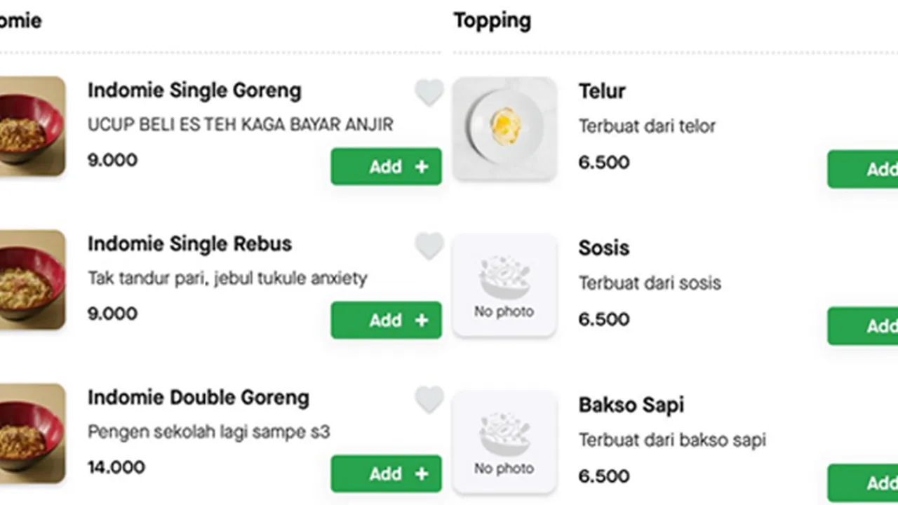Viral! Deskripsi Makanan Salah Satu Cafe di Jakarta Ini Bikin Ngakak