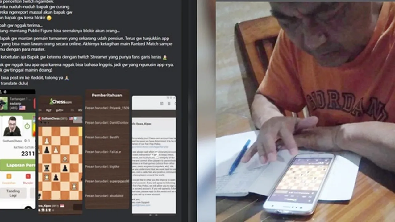 Viral 'Dewa Kipas' Pemain Catur Online Indonesia Dituduh Curang Oleh Master GothamChess dan Di-report Fans