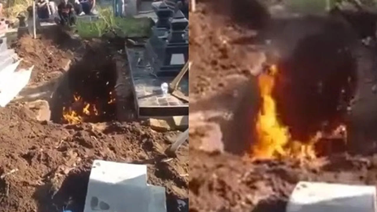 Viral Liang Lahat Digali Keluarkan Api Bak Sinetron Azab, Ternyata Ini Alasannya