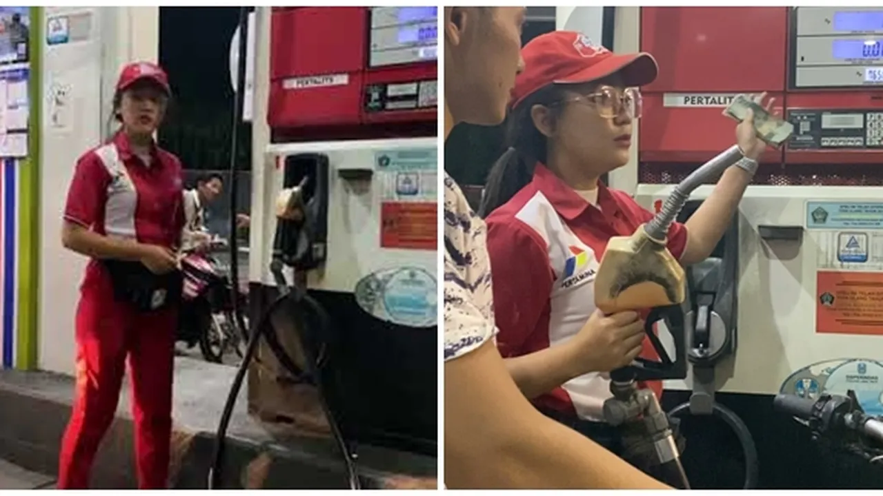 Viral Petugas Pengisian SPBU Berparas Cantik, Ternyata Ini Faktanya
