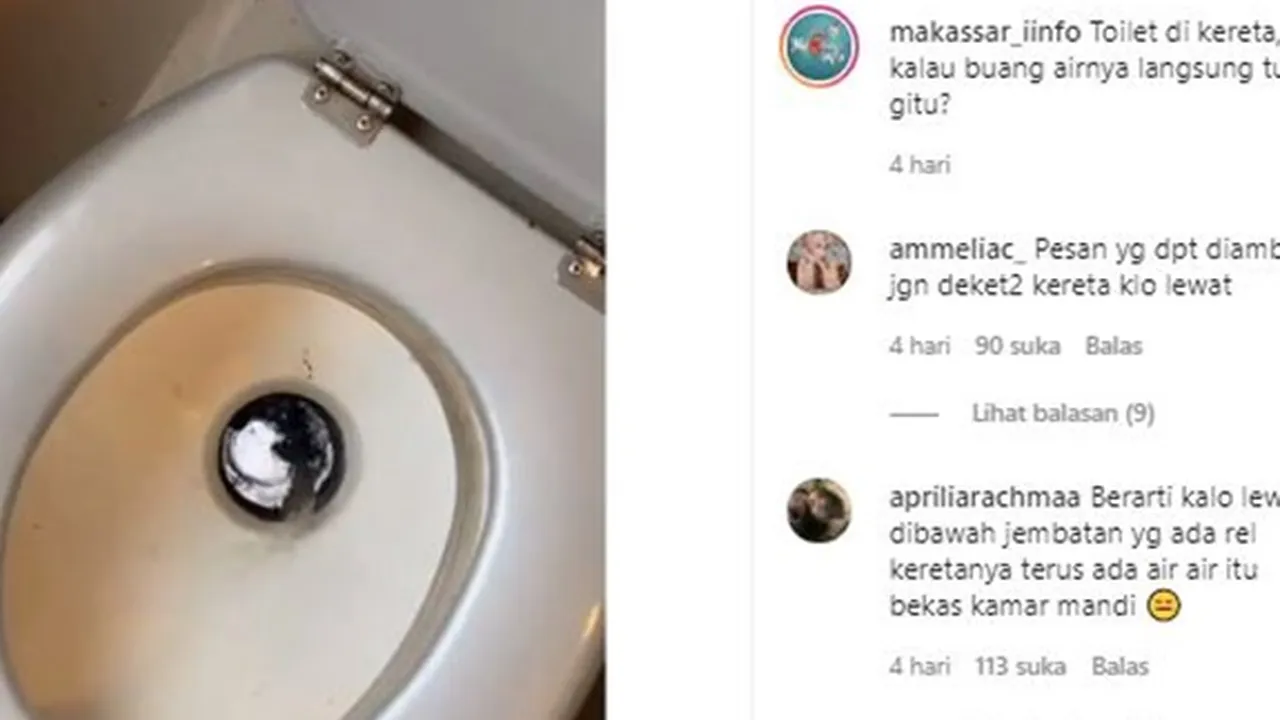 Viral Toilet di Kereta Tanpa Tadah dan Air Kotoran Dibuang ke Rel, Ada di Indonesia?