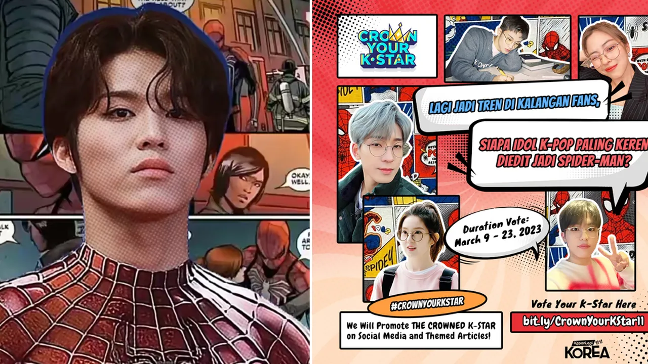 [VOTE HERE] Gantengnya Spiderwoo Kesayangan Teume, Jeong Woo TREASURE Makin Menawan Saat Diedit Jadi Spider-Man