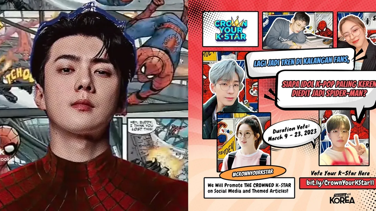[VOTE HERE] Pesona Sehun EXO Saat Diedit Jadi Spider-Man, Gantengnya Gak Ada Obat