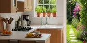 7 Inspirasi Dapur Dekat Taman yang Bikin Ruang Mungil Terasa Sejuk dan Terang