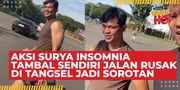 Aksi Surya Insomnia Tambal Sendiri Jalan Rusak di Tangsel Jadi Sorotan Publik