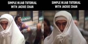 Tutorial Hijab Dari Jackie Chan, Cocok Untuk Yang Lagi Buru-Buru