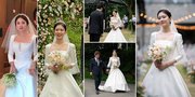 11 Potret Detail Gaun Pengantin Jang Nara yang Disebut-Sebut Mirip dengan Song Hye Kyo, Cantik dan Anggun Banget!