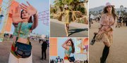 11 Potret OOTD Luna Maya di Festival Coachella, Pamer Perut Rata dan Dandan ala Koboi Cantik