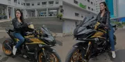 7 Potret Wulan LIDA Naik Motor Sport, Cantik dengan Kacamata Hitam
