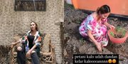 8 Potret Lilis Bintang Pantura yang Tetap Tampil Cantik Saat Menanam Cabai