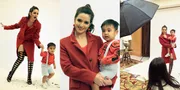 BTS Pemotretan Nia Ramadhani & Mainaka Kompak Pakai Busana Merah!