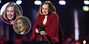 FOTO: 1000 Ekspresi Adele, Aneh & Mewek di BRIT Awards 2016