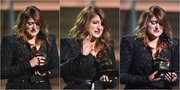 FOTO: Terharu! Tangisan Meghan Trainor di Panggung Grammy Awards