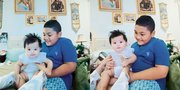 Potret Kellen Perdana Gendong Baby Ameena Anak Atta dan Aurel, Bikin Krisdayanti Tegang