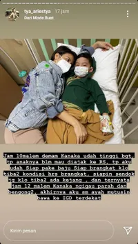 10 Potret Tya Ariestya dan Kanaka Dirawat di Rumah Sakit, Positif Demam Berdarah - Sekamar Dengan Sang Buah Hati