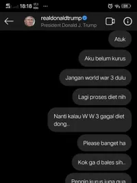 7 Komentar Kocak Netizen Tanah Air ke Twitter Donald Trump Agar Tak Mulai Perang Dunia Ketiga