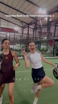 7 Potret Enzy Storia Main Padel Lagi Setelah Vakum 5 Bulan, Sempat Deg-degan