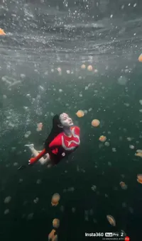 7 Potret Kirana Larasati Berenang Bareng Ubur-Ubur, View Keindahan Laut Raja Ampat yang Mengesankan
