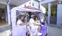 7 Potret Motor Listrik Milik Ayah Ayu Ting Ting yang Serba Ungu, Bak Naik Bajaj - Ada Penutupnya