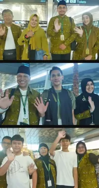 7 Potret Surya Insomnia dan Istri Berangkat Ibadah Haji 2025, Sudah Tiba di Tanah Suci