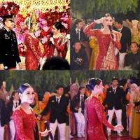 7 Potret Uut Permatasari Nyanyi di Resepsi Pernikahan Rekan Suami, Cantik Berkebaya Merah