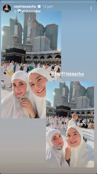 8 Potret Acha Septriasa Pergi Umrah Bersama Keluarga, Pakai Sandal di Dalam Masjid Jadi Sorotan