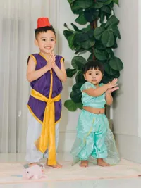 8 Potret Rayyanza Cosplay Jadi Aladdin dan Lily Sebagai Putri Jasmine, Gemas Banget