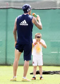 Brooklyn-Romeo-Cruz Beckham LA Galaxy Training