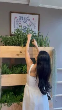 Dapur Ariel Tatum yang Bergaya Vintage, Tanaman Langsung Petik