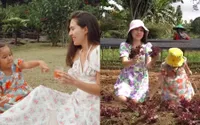 Foto-Foto Cantik Olivia Jensen Berkebun Bareng Sang Anak, Tampil Kompak Pakai Mini Dress Floral Matching!