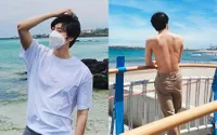 Foto-Foto Ganteng Jin BTS Liburan Santai di Pulau Jeju, Sempat Telanjang Dada Pamer Punggung Kokoh!