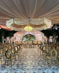 Foto Dekorasi Akad Nikah Vidi Aldiano dan Sheila Dara Aisha, Uang Mas Kawinnya Jadi Bunga Cantik