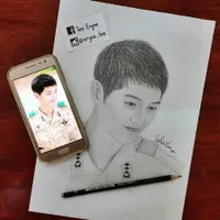 FOTO: Gambaran Sketsa Song Joong Ki Karya Fans Ini Keren Banget