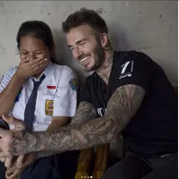 FOTO: Momen Kebersamaan Beckham Bersama Sripun Siswi SMP Semarang