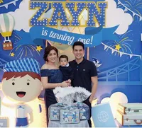 FOTO: Pesta Ultah Anak Jonathan Frizzy, Bertema Biru Ceria!