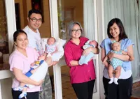 FOTO Playdate Cute Baby Tya Ariestya & Anak Kembar Cynthia Lamusu