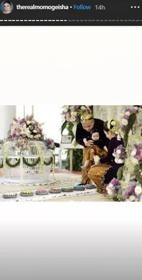 FOTO Prosesi Tedak Siten Anak Momo Geisha, Digelar Mewah dan Meriah