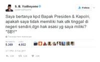 Ini Kumpulan Twit Kocak 'Saya Bertanya' Pak SBY, Bikin Ngakak!