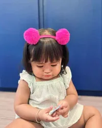  Potret Dek Cunda Anak Denny Caknan Tampil Imut dengan Poni Depan Habis Mandi