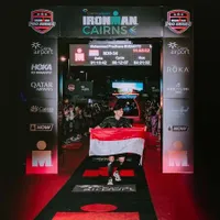 Potret Ditto Suami Ayudya Bing Slamet Tuntaskan Triathlon di Australia, Bangga Banget Ditemenin Istri dan Anak