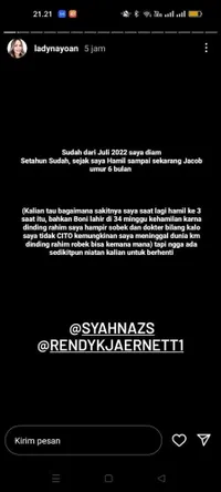 Potret Lady Nayoan Bongkar Dugaan Perselingkuhan Syahnaz Sadiqah Dengan Rendy Kjaernett, Mesra Panggil Suami Istri di Chat 